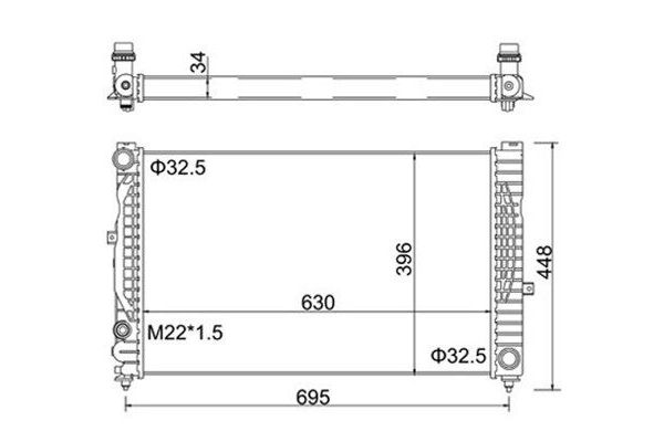 Su Radyatörü  Audi A4 Avant (B5)(11.1994->)  MAGNETI MARELLI 359000300770