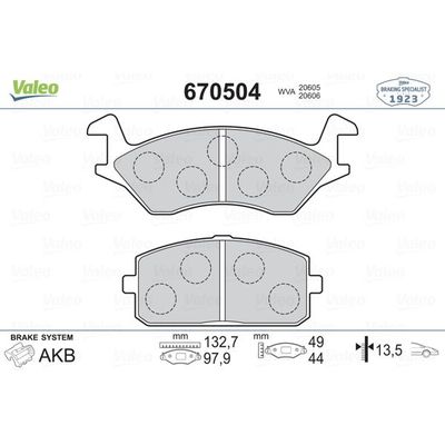Fren Disk Balata Ön VALEO 670504
