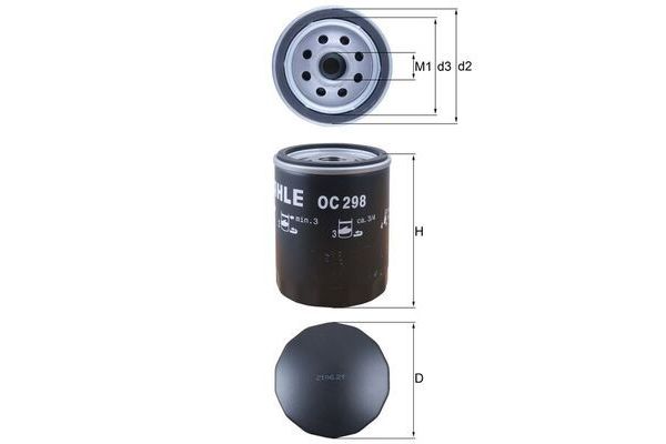 Yağ Filtresi  Land Rover Discovery (06.2002->)  MAHLE OC 298