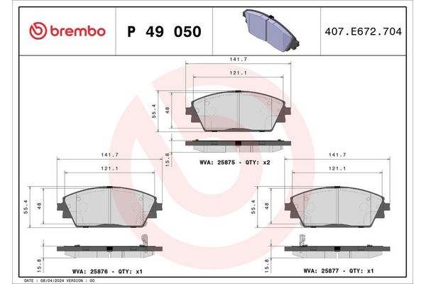 Fren Disk Balata Ön BREMBO P 49 050