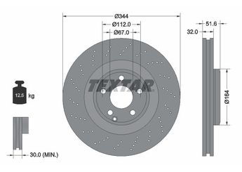 Fren Disk Ayna Ön Sağ ve Sol TEXTAR 92289905  A2184210412 2184210412