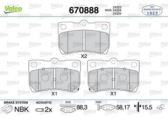 Fren Disk Balata Arka OTOZONE FDA9072-R  446653010 446622190 04466-22190 446630240 04466-30240 04466-53010 0446622190 446630210 0446630210 0446653010 446630230 0446630230 4466WY020 04466WY020