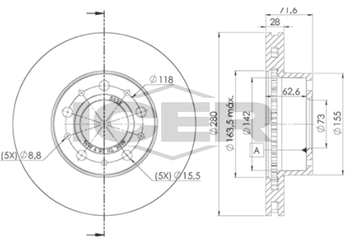 Fren Disk Ayna Ön Sağ ve Sol AYD 50321  424998 424928 4249.28 424929 4249.29 4249.98 4249K2 4249.K2 51705749 51 705 749 51740246 51 740 246 51848620 51 848 620 51848621 51 848 621 6001073177