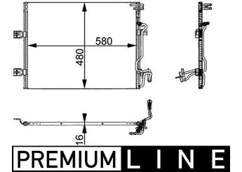 Klima Radyatörü  MAHLE AC 364 000P  2215000354 221 500 03 54 2215000454 A2215000354 A 221 500 03 54 A2215000454 A 221 500 04 54