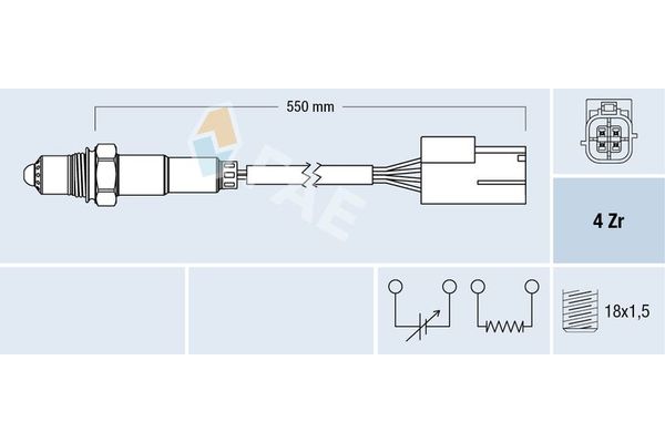Oksijen (Lambda) Sensörü  Nissan 350 Z (Z33)(07.2003->)  FAE 77468