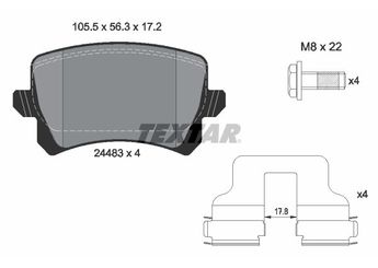 Fren Disk Balata Arka TEXTAR 2448301  5N0698451 3C0698451FE JZW698451G 1K0698451L 1KD698451 1KD698451A 1TD698451 3AA698451 3AA698451A 3AA698451B 3C0698451E 3C0698451F 5ND698451 5ND698451A JZW698451E L1KD698451 L1KD698451A L5ND698451