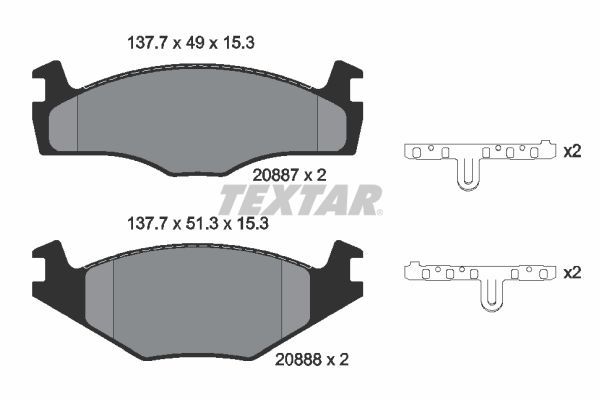 Fren Disk Balata Ön Volkswagen Jetta I (161/163)(08.1979->1981)  TEXTAR 2088707