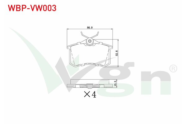 Fren Disk Balata Arka Volkswagen T-Cross (D31)(11.2023->)  WGN WBP-VW003