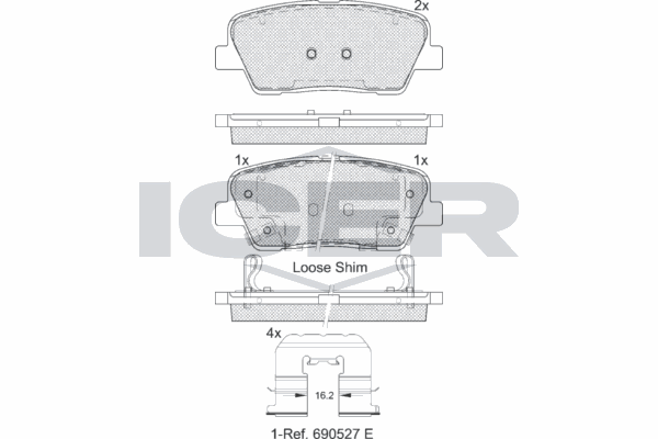 Fren Disk Balata Arka Hyundai Grand Santa Fe (NC)(2013->)  AYD 60832A
