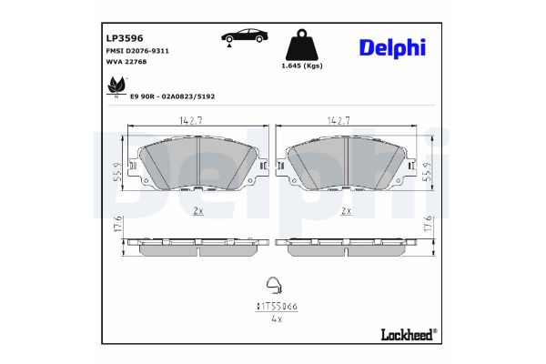 Fren Disk Balata Ön Fiat Stilo (192)(2001->)  DELPHI LP2299