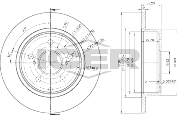 Fren Disk Ayna Ön Sağ ve Sol Toyota RAV4 (A4)(2013->)  MAGNETI MARELLI 360704017300