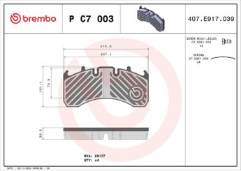 Fren Disk Balata Ön BREMBO P C7 003  20568713 5001864380