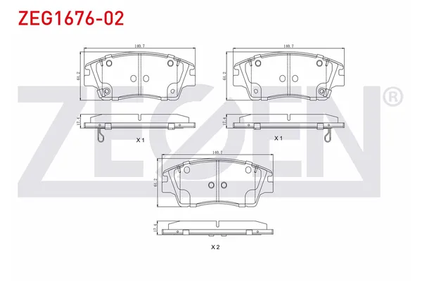 Fren Disk Balata Ön Hyundai Elantra (AD)(2016->)  ZEGEN ZEG1676-02