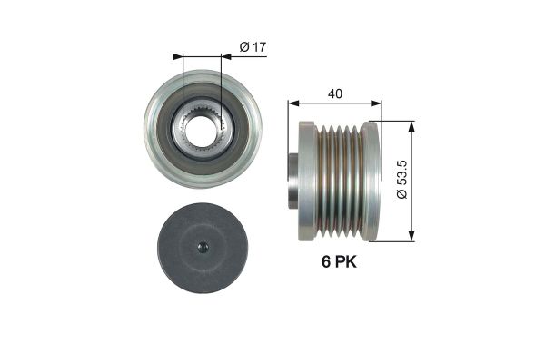 Alternatör Kasnağı  GATES OAP7179