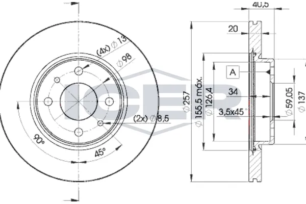 Fren Disk Ayna Ön Sağ ve Sol Fiat Marea (185) Weekend (12.2001->)  AYD 50152