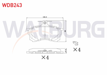 Fren Disk Balata Ön WALBURG WDB243  