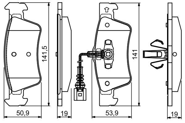 Fren Disk Balata Arka Volkswagen T5 Transporter P.Van/Minibüs (7H)(04.2003->2009)  BOSCH 0 986 495 115