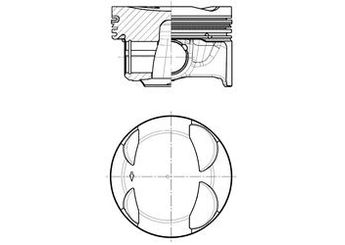 Piston (75.00MM-STD)  NÜRAL 87-72154-050  5E107065G 5E107065B 05E107065B 05E107065G