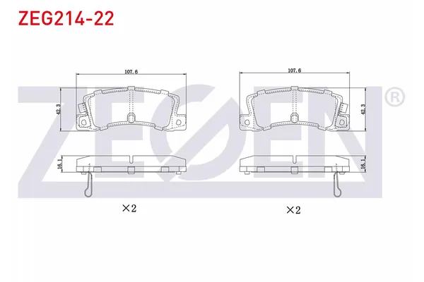 Fren Disk Balata Arka Toyota Avensis (T22)(1998->)  ZEGEN ZEG214-22