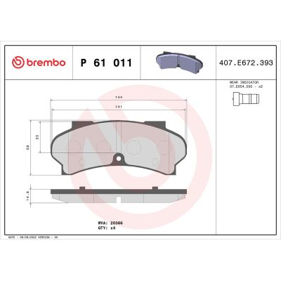Fren Disk Balata Ön BREMBO P 61 011