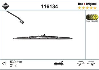 Silecek Süpürgesi Ön  530 mm - 21 inç SWF 116134  357955427 6426AW 91160059 5012611AA MZ690101 7701038296 7711172852 1392219 31276592 05012611AA