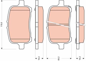 Fren Disk Balata Ön TRW GDB1755  22705327 15243704 25809846 4808814 48 08 814 25957440 15808204 22731037 4805468 48 05 468 20881786 25894320