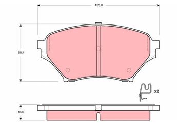 Fren Disk Balata Ön TRW GDB3302  NOY93323Z N0Y93323Z N0Y73328Z