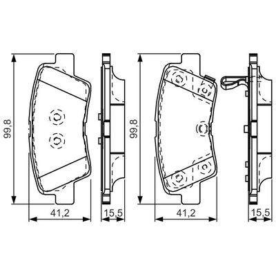 Fren Disk Balata Arka Hyundai i40 Cw (VF)(06.2011->)  BOSCH 0 986 TB3 204