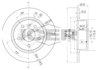 Fren Disk Ayna Arka Sağ ve Sol FRENBU 62629  NTC8781 NTC-8781 SDB000210 SDB000470