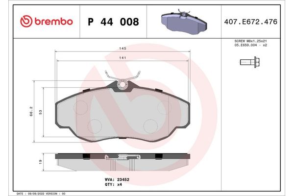 Fren Disk Balata Ön BREMBO P 44 008