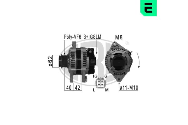 Alternatör  Toyota Corolla Combi SW (E12)(2002->)  ERA 210882A