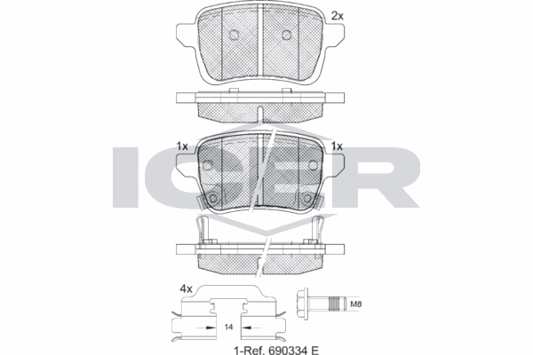 Fren Disk Balata Arka Fiat Egea (357) S.Wagon (2016->)  FIAT ORJINAL 77367914