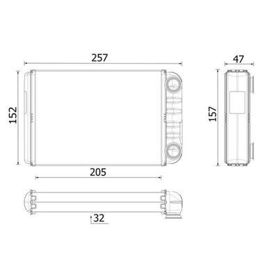Kalorifer Radyatörü  Opel Zafira C Tourer (09.2011->)  MAHLE AH 258 000P