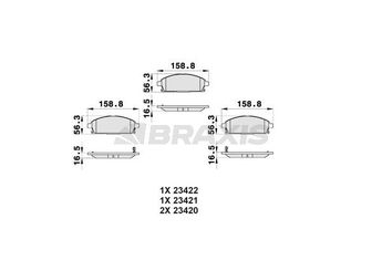 Fren Disk Balata Ön BRAXIS AB0166  410605W585 410601W385 410601W386 410601W387 410601W388 41060VH385 D10608H785 D1060-8H785