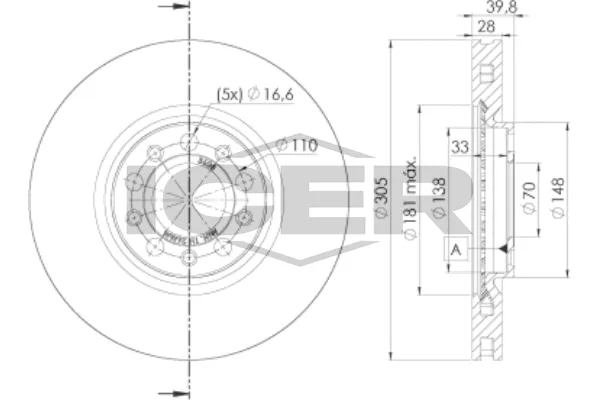 Fren Disk Ayna Ön Sağ ve Sol Alfa Romeo Brera (177)(2005->)  KRAFTVOLL 07040950