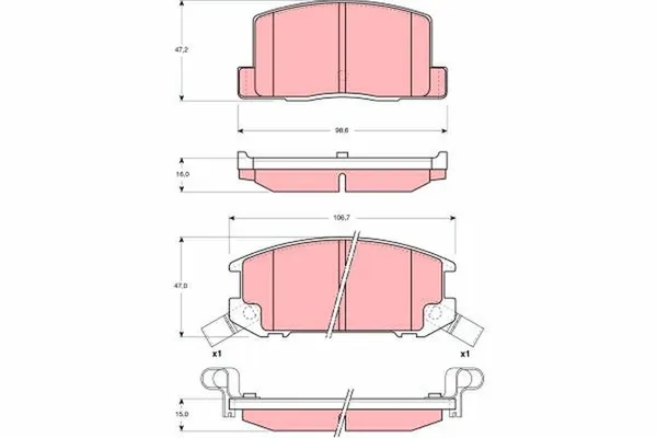 Fren Disk Balata Ön Toyota MR 2 Roadster (W30)(2000->)  TRW GDB3058