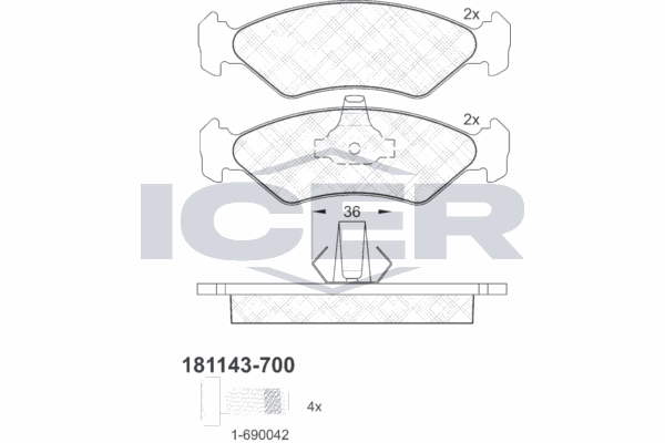 Fren Disk Balata Ön Ford Fiesta (DX)(2000->)  KALE BALATA 21202 178 05 ANS KD13