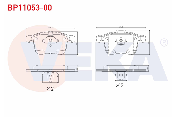 Fren Disk Balata Ön Opel Vectra C 4 Kapı (2002->)  VEKA BP11053-00