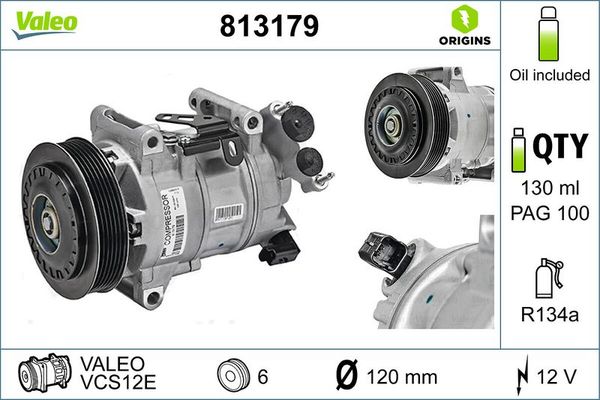 Klima Kompresörü  Citroen C4 Picasso / Spacetourer (05.2013->)  VALEO 813179