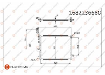 Klima Radyatörü  EUROREPAR 1682236680  1682236680 9760605000 9760605500