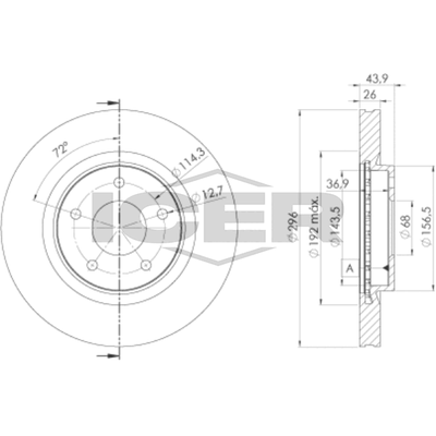 Fren Disk Ayna Ön Sağ ve Sol Nissan X-Trail (T31)(03.2007->)  VALEO 197164