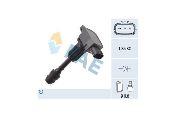 Ateşleme Bobini  Nissan Micra C+C (CK12E)(06.2005->)  FAE 80413