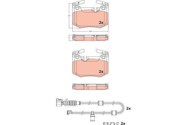 Fren Disk Balata Ön Lexus RC (2014->)  TRW GDB2543