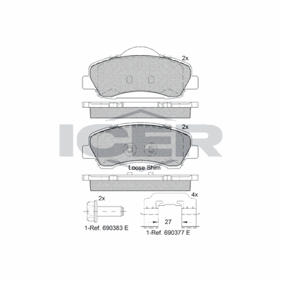 Fren Disk Balata Ön Peugeot 308 (07.2013->)  EUROREPAR 1610699280