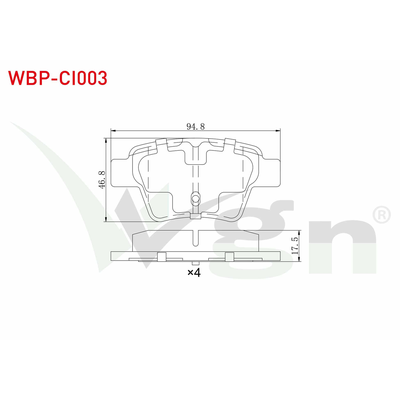 Fren Disk Balata Arka Peugeot 307 CC Cabrio-Coupe (S1)(10.2003->06.2005)  WGN WBP-CI003