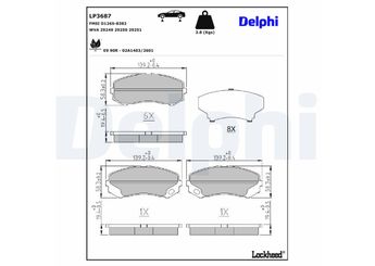 Fren Disk Balata Arka DELPHI LP3687  101905626 3C905601A 03C905601A MK449108 MK528945 MK528946 MK529833 MK530830 QY002019 MK529908