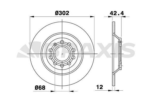 Fren Disk Ayna Arka Sağ ve Sol Audi A6 Allroad Quattro (4FH)(10.2008->)  BRAXIS AE0539