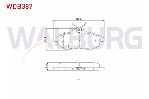 Fren Disk Balata Ön Citroen C2 (06.2003->)  WALBURG WDB387