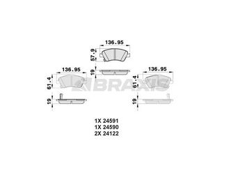 Fren Disk Balata Ön BRAXIS AB0163  446502210 04465-02210 446502160 446502200 446502270 446502370