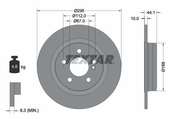 Fren Disk Ayna Arka Sağ ve Sol Mercedes CLA -Serisi (BM117)(03.2013->)  TEXTAR 92254903